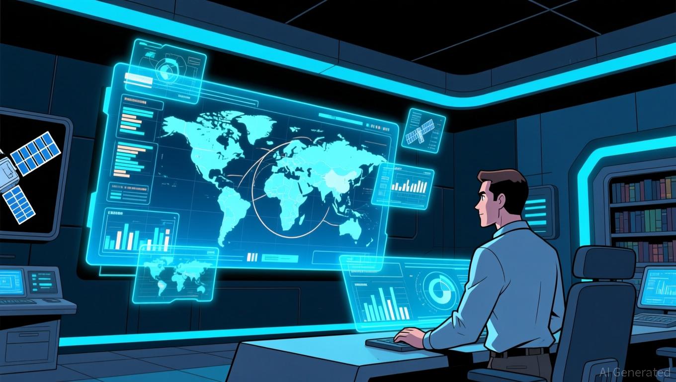 Satellite and global data intelligence visual